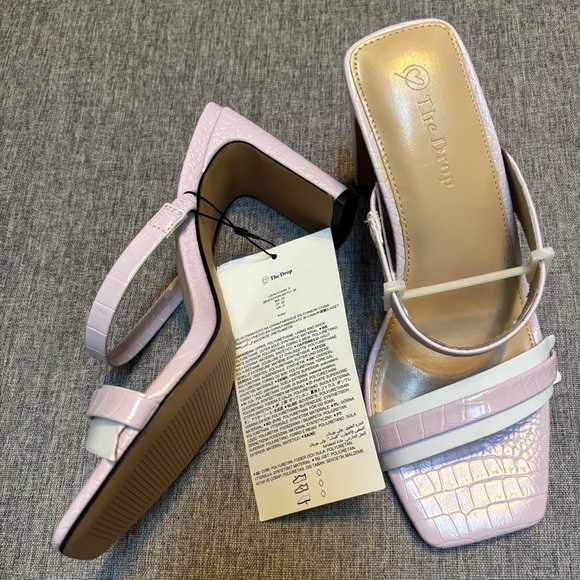 The Drop Women's Avery Square Toe Two Strap High Heeled Sandal - Picture 8 of 8